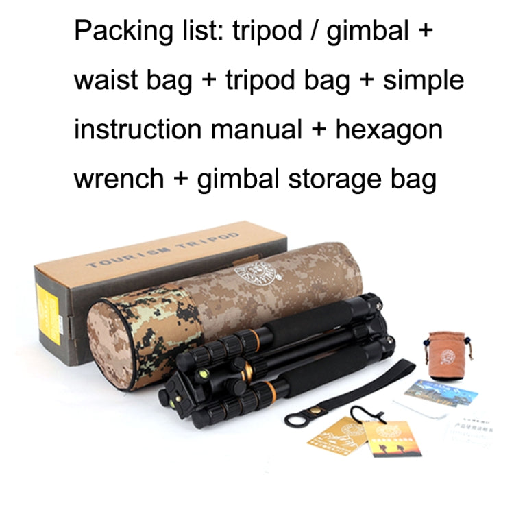 QingZhuangShiDai Q666 Portable Travel SLR Camera Aluminum Magnesium Alloy Tripod, Q666(Black)