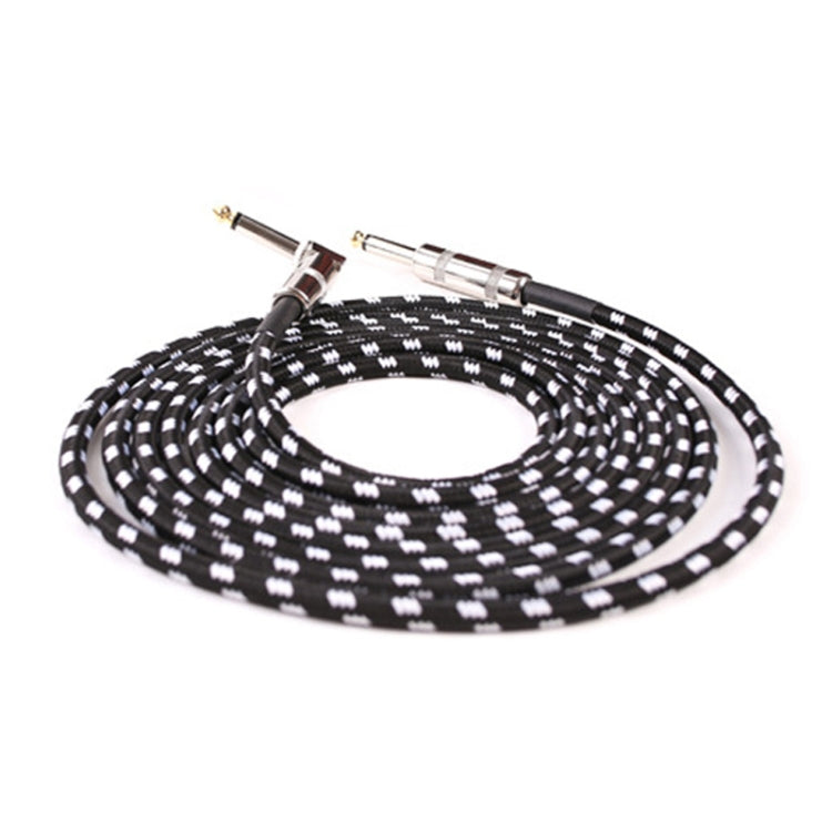 Guitar Connection Wire Folk Bass Performance Noise Reduction Elbow Audio Guitar Wire, Size:, 0.5m(Black White), 1m(Black White), 3m(Black White), 6m(Black White)