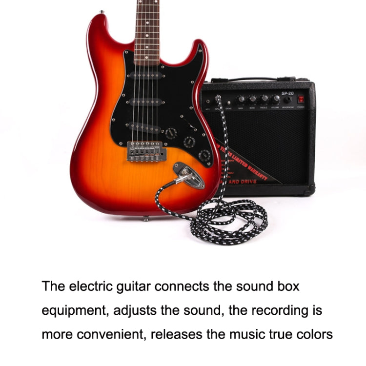 Guitar Connection Wire Folk Bass Performance Noise Reduction Elbow Audio Guitar Wire, Size:, 0.5m(Black White), 1m(Black White), 3m(Black White), 6m(Black White)
