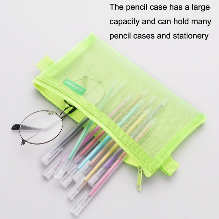 Hechooses D033 Transparent Mesh Exam Portable Pen Bag, Style:, Square (Black), Square (White), Square (Gray), Square (Pink), Square (Blue), Square (Green), Triangle (Black), Triangle (White), Triangle (Gray), Triangle (Pink), Triangle (Blue)...