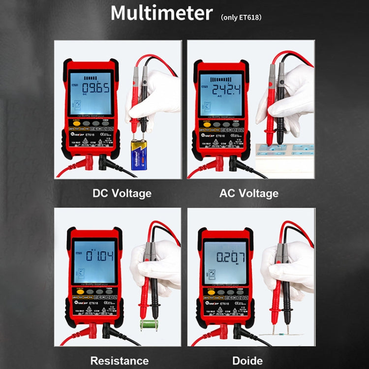Rechargeable Adjustable Network Cable Tester Wire Tracker POE Cable Tester, ET616 (Red), ET618 (Red)