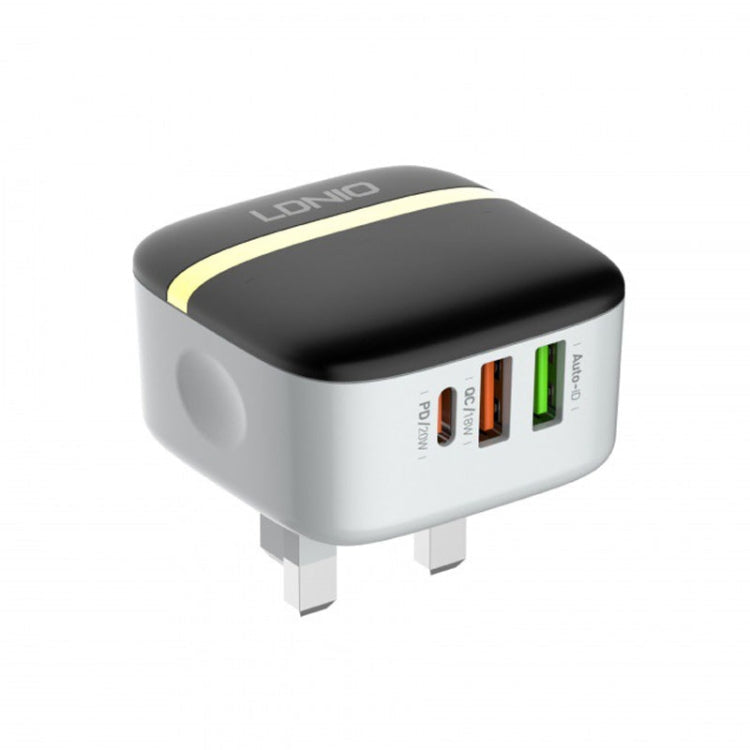 LDNIO A3513Q 32W QC3.0 3 USB Ports Phone Adapter, EU Plug with Micro USB Cable, EU Plug with 8 Pin Cable, EU Plug with Type-C Cable, EU Plug with Type C to 8 Pin Cable, UK Plug with Micro USB Cable, UK Plug with 8 Pin Cable, UK Plug with Type-C Cable...