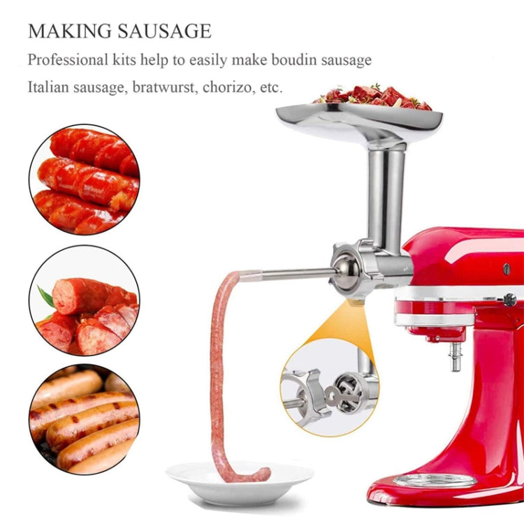 For Kitchenaid Porking Enemy Accessories Dough Maker Grinder Meat Universal Set, Grinder Meat Set (White), Grinder Meat Set (Silver Gray)