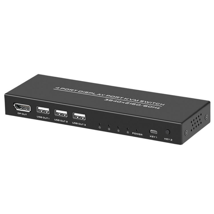 FJGEAR FJ-DK401 60HZ 4 Ports DP+USB To KVM Switcher With Desktop Controller, FJ-DK401