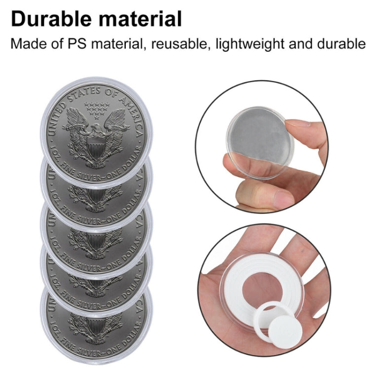 46mm Adjustable Coin Collection Storage Box with Cushion – Clear Display Case