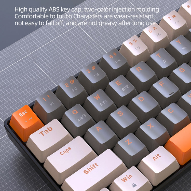 ZIYOU LANG K68 68 Keys Bluetooth Wireless Dual Model Mechanical Keyboard, Style:, Red Shaft Version (Shimmering), Green Shaft Version (Gray), Red Shaft Version (Gray)