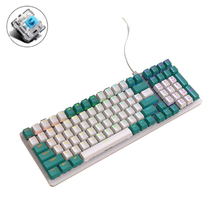 ZIYOU LANG  K3 100 Keys Game Glowing Wired Mechanical Keyboard, Cable Length: 1.5m, Style:, K3 Water Green Version Green Axis, K3  Water Green Version Red Axis, K3 Bee Version Red Axis, K3 Micro Light Hot Plug Version Red Axis...
