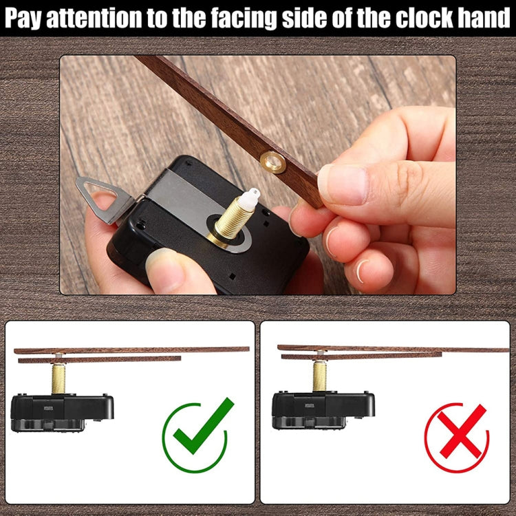 Quartz Clock Dial Repair Kit DIY Wall Clock Parts,Spec:, 4 Movements+4 Sets Needles, Movement+S01 Wooden Needle, Movement+S02 Wooden Needle, Movement+S03 Wooden Needle, Movement+S04 Wooden Needle