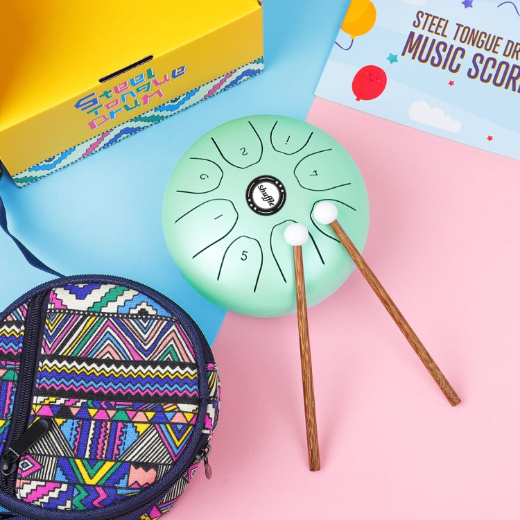 Shuffle SD-5 5.5 Inch Steel Tongue Carefree Empty Drum Percussion Instrument, Shuffle Yellow, Shuffle Pink, Shuffle Purple, Shuffle Green