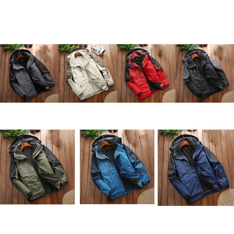 LSM-121 Men Autumn And Winter Jackets Grab Fleece Inner Lining Outdoor Hiking Clothes, 3XL, 4XL, 5XL