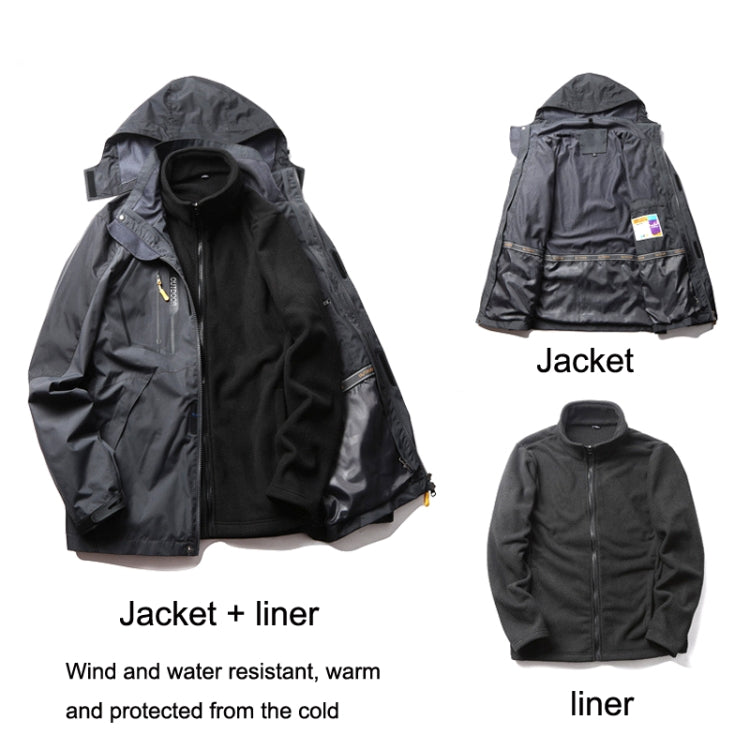 LSM-121 Men Autumn And Winter Jackets Grab Fleece Inner Lining Outdoor Hiking Clothes, 3XL, 4XL, 5XL