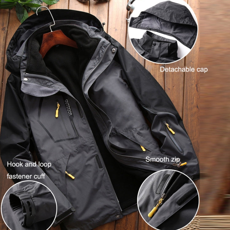 LSM-121 Men Autumn And Winter Jackets Grab Fleece Inner Lining Outdoor Hiking Clothes, 3XL, 4XL, 5XL