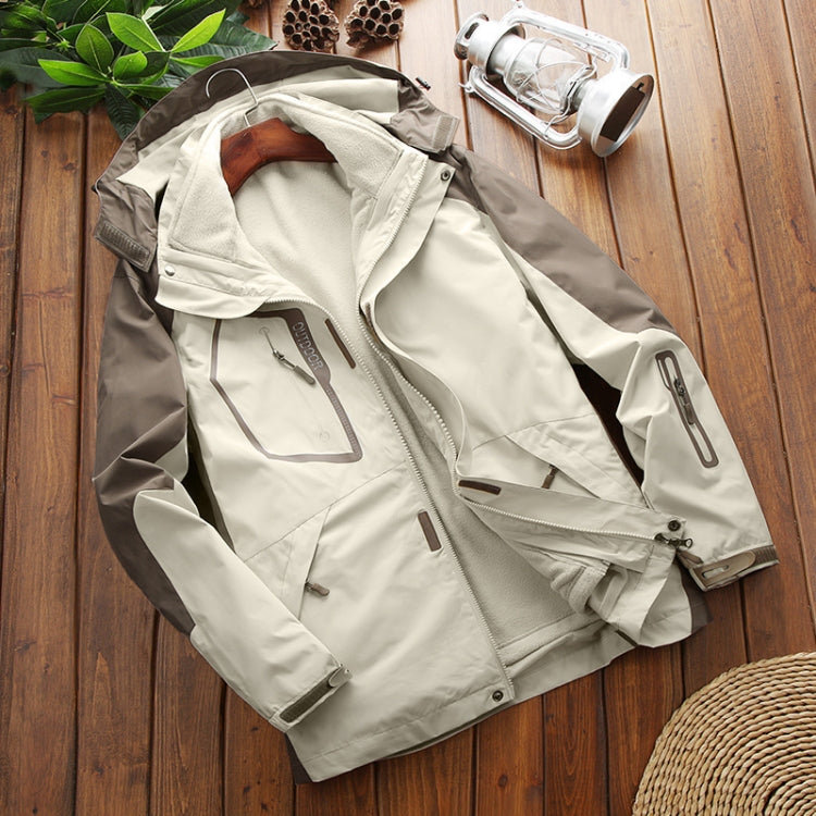 LSM-121 Men Autumn And Winter Jackets Grab Fleece Inner Lining Outdoor Hiking Clothes, L, XL, 2XL