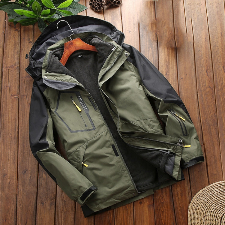 LSM-121 Men Autumn And Winter Jackets Grab Fleece Inner Lining Outdoor Hiking Clothes, L, XL, 2XL