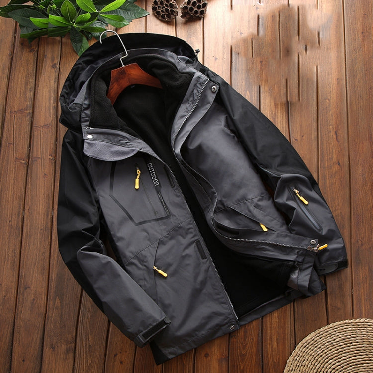 LSM-121 Men Autumn And Winter Jackets Grab Fleece Inner Lining Outdoor Hiking Clothes, 3XL, 4XL, 5XL