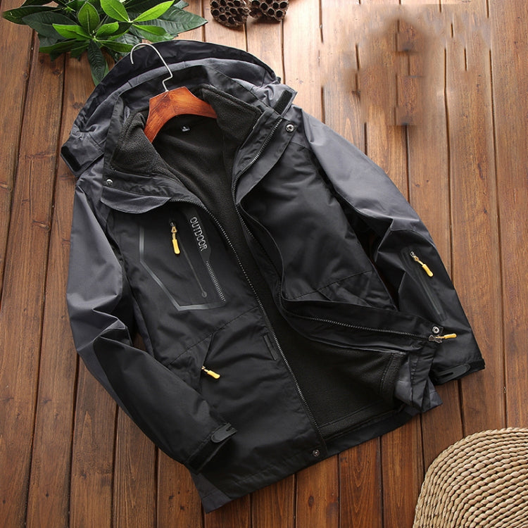LSM-121 Men Autumn And Winter Jackets Grab Fleece Inner Lining Outdoor Hiking Clothes, 3XL, 4XL, 5XL