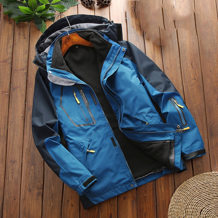 LSM-121 Men Autumn And Winter Jackets Grab Fleece Inner Lining Outdoor Hiking Clothes, 3XL, 4XL, 5XL