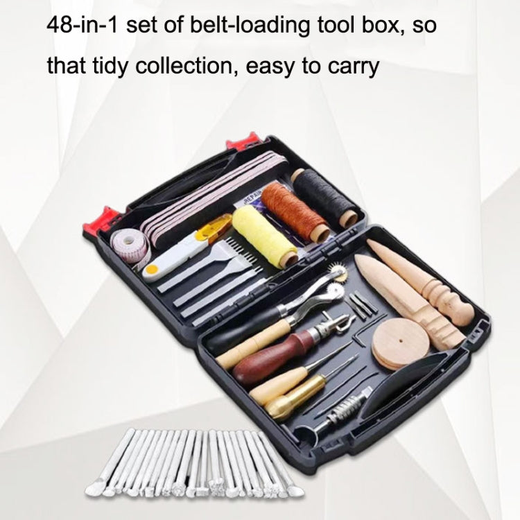Handmade Leather DIY Tool Set Sewing Craft Tool Set, 48 In 1 Set