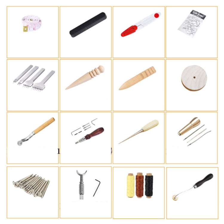 Handmade Leather DIY Tool Set Sewing Craft Tool Set, 48 In 1 Set