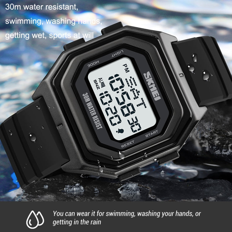 SKMEI 1875 Men Outdoor Electronic Watch Timing Multi-Functional Watch, Style:, 1875 Steel Band Black Machine, 1875 Silicone Band White Machine, 1875 Silicone Band Black Machine, 1875 Steel Band White Machine