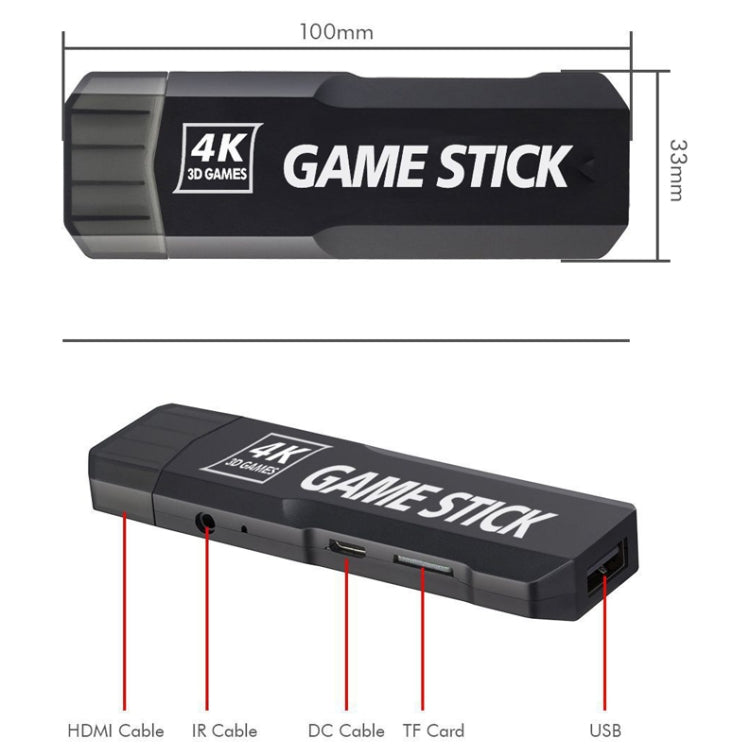 GD10 2.4G Wireless 4K HD TV Game Console PSP Game Box, 32G Built-in 15,000 Games, 64G Built-in 30,000 Games, 128G Built-in 40,000 Games