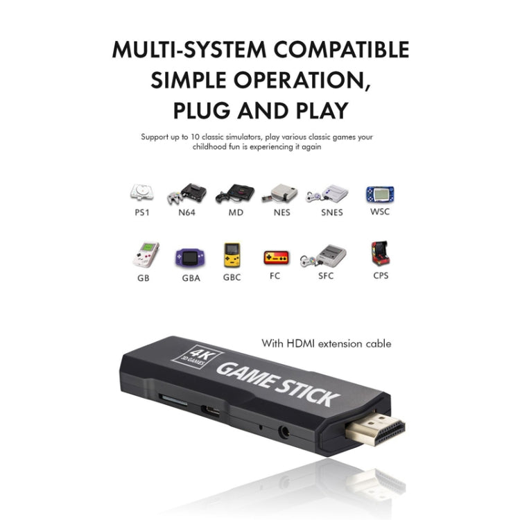 GD10 2.4G Wireless 4K HD TV Game Console PSP Game Box, 32G Built-in 15,000 Games, 64G Built-in 30,000 Games, 128G Built-in 40,000 Games