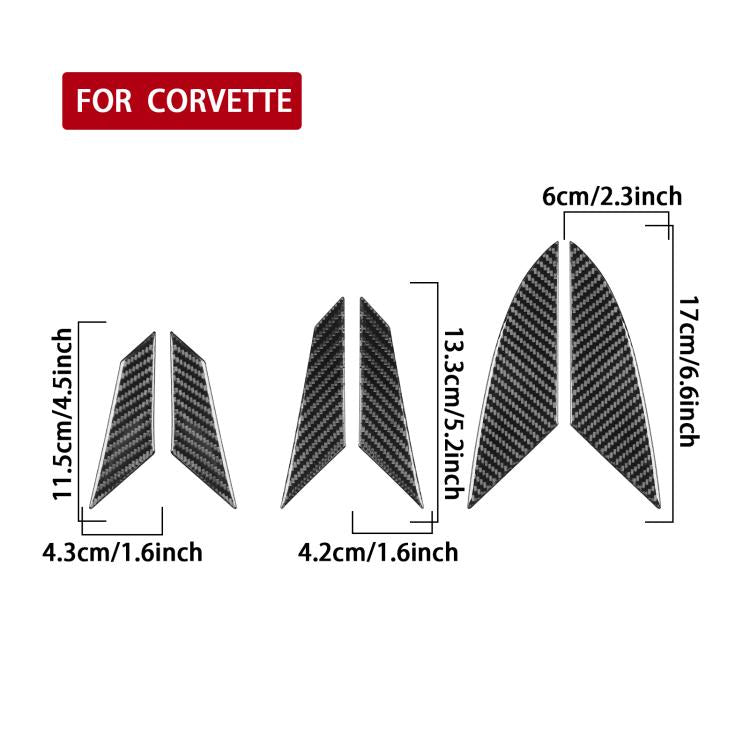 For Chevrolet Corvette C8 6pcs /Set Engine Side Air Vent Stickers