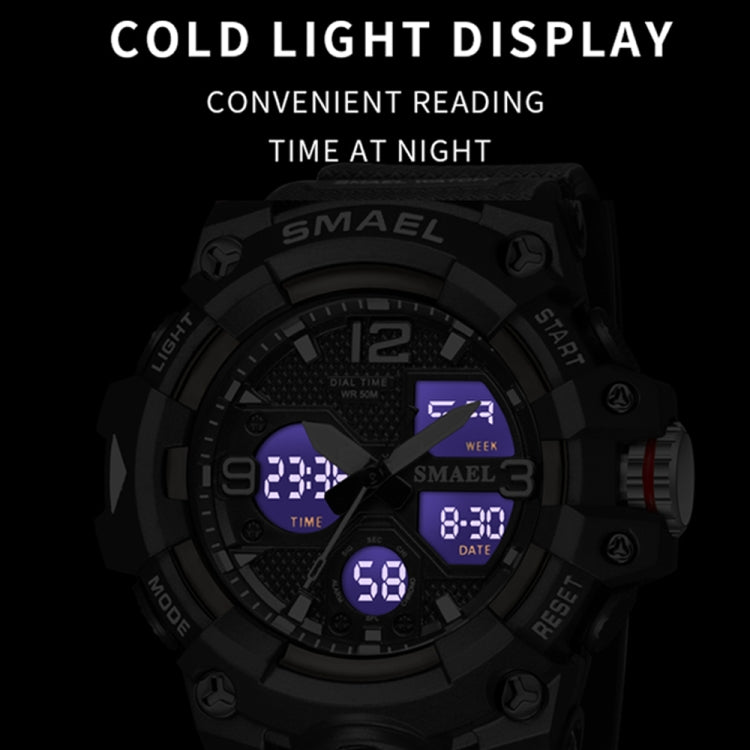 SMAEL 8008 Outdoor Sports Multifunctional Waterproof Luminous Men Watch, Black Blue