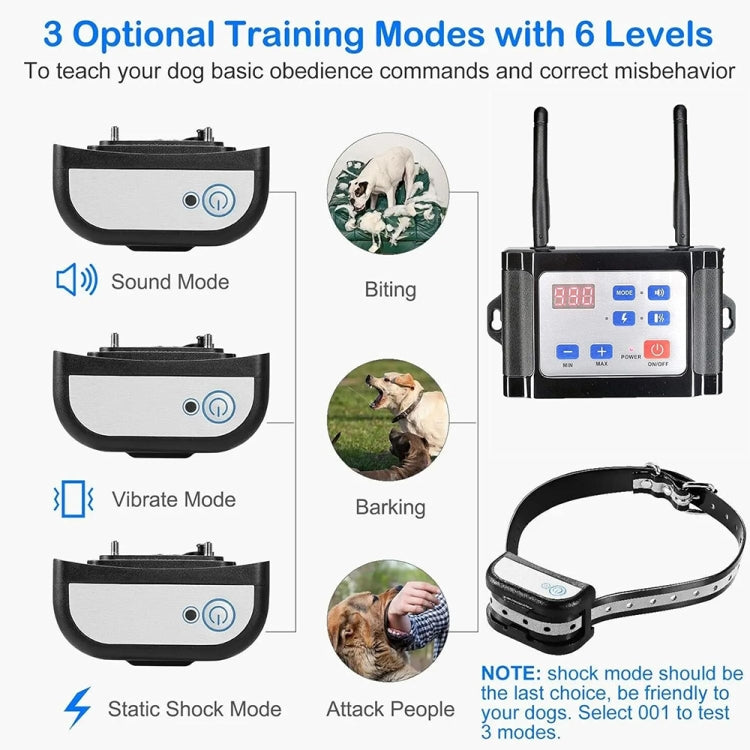 Outdoor Wireless Electronic Pet Fence Night Reflective Collar, Specification:, One for One, One for Two, One for  Three
