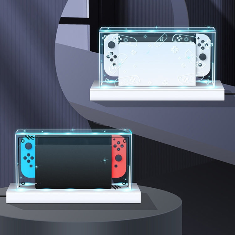 035 for Nintendo Switch/Oled Game Console Display Luminous Base Dustproof Cover, Spec:, Light Base, Transparent, White Label, Black Label, Handle, Jet Warrior, Noble, Gengar