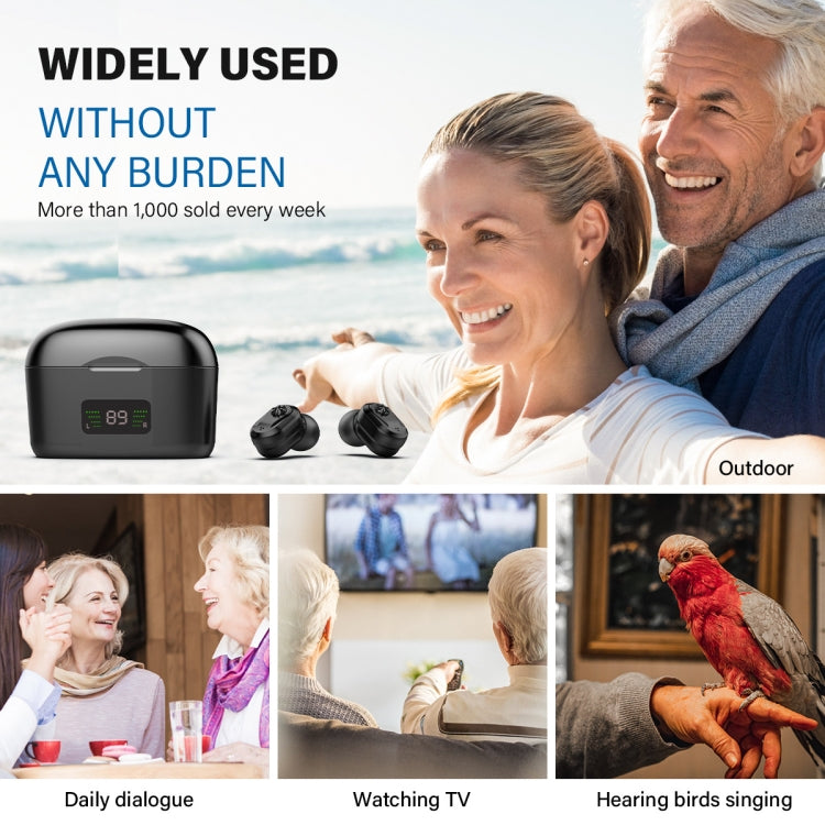 Z-127D In-ear Sound Amplifier Digital Display Hearing Aid Earphone, black, White, Complexion, Red and Blue