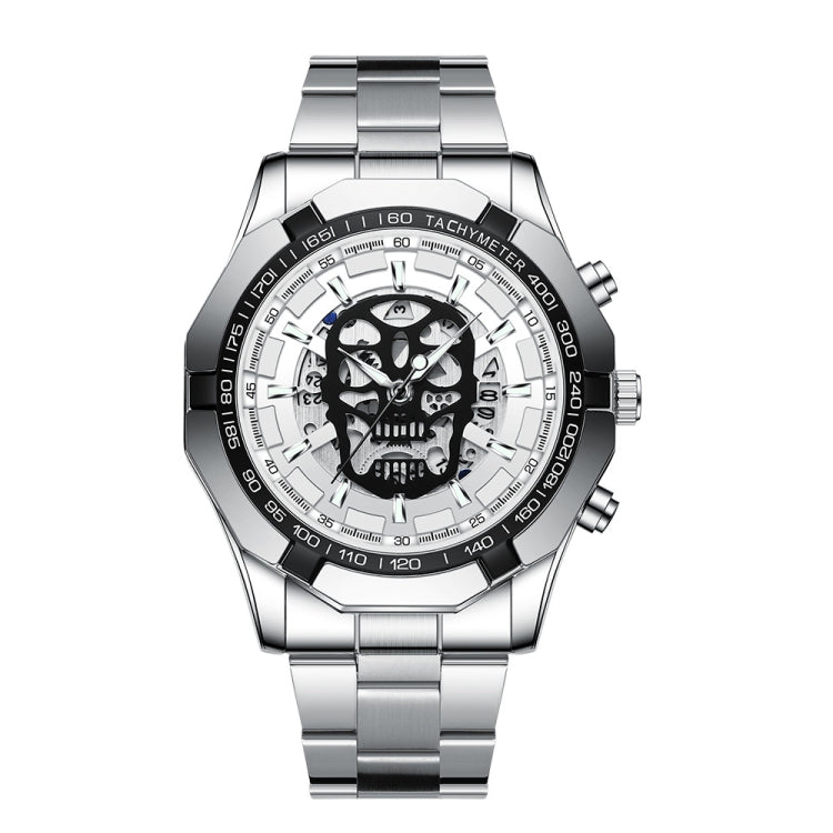 BINBOND S034 30M Waterproof Quartz Watch Skull Skeleton Luminous Watch