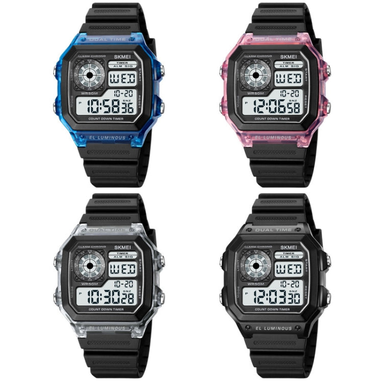 SKMEI 1998 Transparent Shell Ice Sensor Outdoor Sports Waterproof Multi-function Watch, 1998 White, 1998 Black