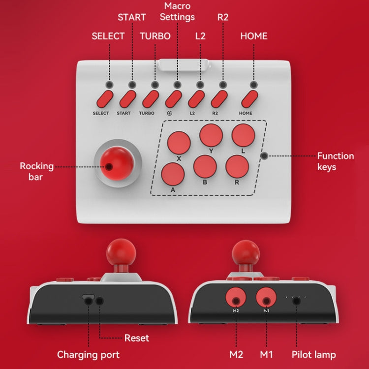 Y01 Bluetooth Wireless 2.4G Joystick Gamepad, White Red, White Black, Black
