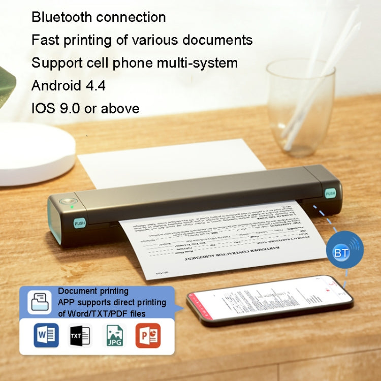 M08F Bluetooth Wireless Handheld Portable Thermal Printer, Black Green A4 Version, Black A4 Version, White A4 Version, White Orange A4 Version, Green A4 Version, Pink A4 Version, Gray A4 Version, Silver A4 Version, Black Green Letter Version...