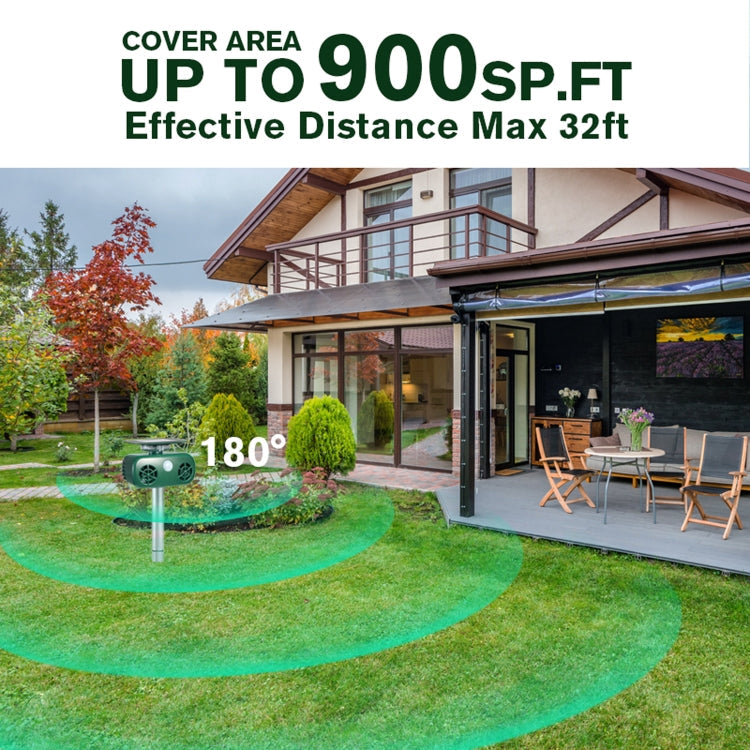 SK628 Solar Powered Animal Repeller 360 Degree Strobe Light Bird Repeller Ultrasonic Rat Repeller, Bird Repeller