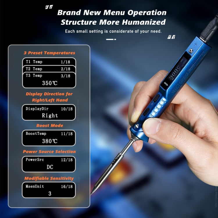 MINIWARE TS101 PD DC Soldering Iron 90W Portable Soldering Pen, With BC2 Soldering Iron Head, With B2 Soldering Iron Head, With I Soldering Iron Head, With KU Soldering Iron Head, With K Soldering Iron Head, With D24 Soldering Iron Head...