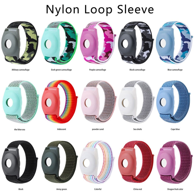 For AirTag Anti-Lost Device Case Locator Nylon Loop Watch Strap Wrist Strap, 17cm (Army Green Camouflage), 22cm (Army Green Camouflage), 17cm (Deep Green Camouflage), 22cm (Deep Green Camouflage), 17cm (Purple Camouflage), 22cm (Purple Camouflage)     ...