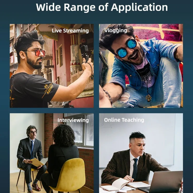 Sunnylife MC490 Collar Microphone Motion Camera Recording Wheat, For DJI Action3/2, For Insta360 ONE X2/X3/1 inch 360 Edition