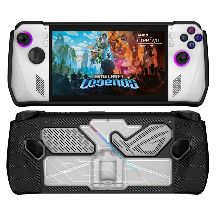 For ASUS Rog Ally Game Console PC+TPU Protective Case Cover With Bracket, PC+TPU White+Transparent, PC+TPU  Black+Transparent