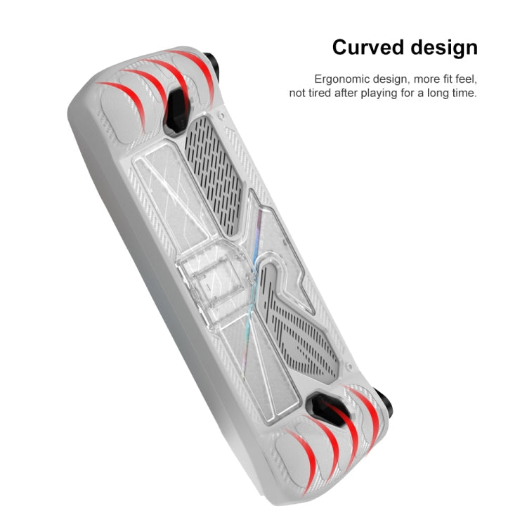 For ASUS Rog Ally Game Console PC+TPU Protective Case Cover With Bracket, PC+TPU White+Transparent, PC+TPU  Black+Transparent