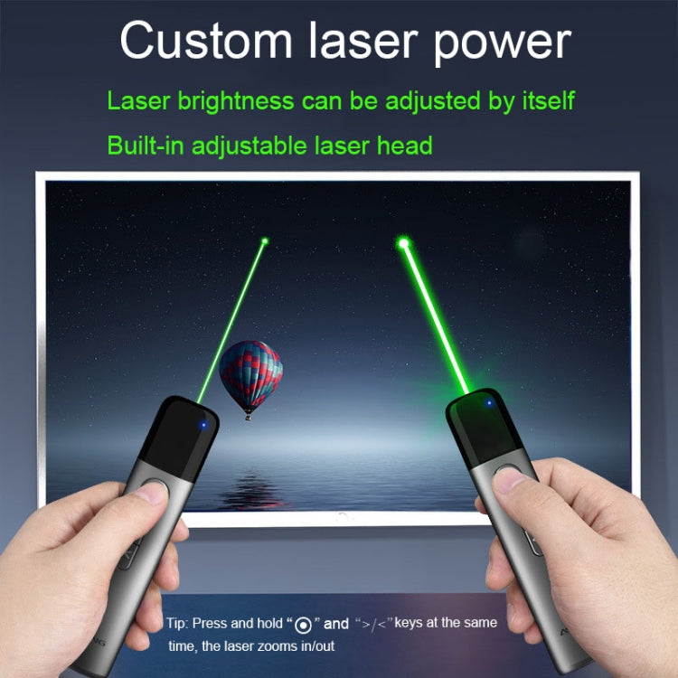 ASiNG LED LCD Screen High Power Bright Green Laser Pointer PPT Speech Instructions Page Presenter, A17