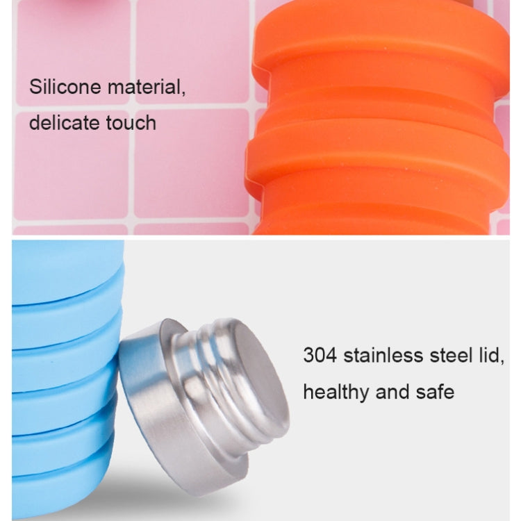 500ml Outdoor Sports Silicone Telescopic Cup Portable Foldable Travel Water Kettle, Blue Handle Lid, Orange Handle Lid, Gray Handle Lid, Purple Handle Lid, Black Handle Lid