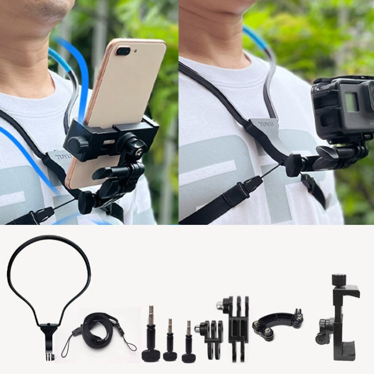TUYU Camera Neck Holder Mobile Phone Chest Strap Mount  For Video Shooting//POV, Standard (Black), Standard (Blue), With Phone Clip (Black), With Phone Clip (Blue), Vertical Shooting (Black), Vertical Shooting (Blue), Vertical +Phone Clip (Black)...
