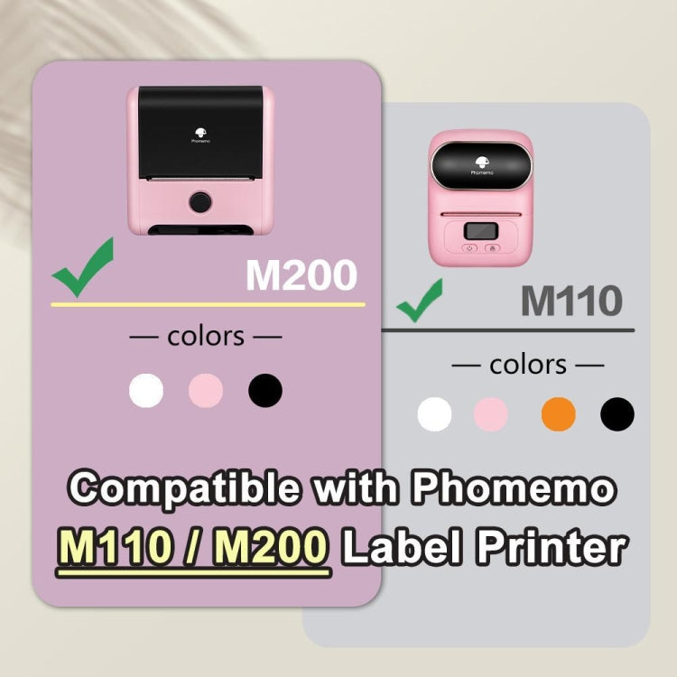 For Phomemo M110 / M200 120 PCS/Roll 40x60mm Square Self-Adhesive Thermal Labels On White Background, 120 PCS/Roll 40x60mm