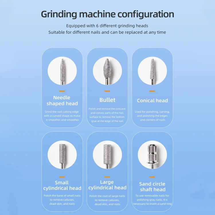 HX-08 USB Charging Portable Manicure Remover and Polisher Home Nail Art Tools, HX-08 (Grey)