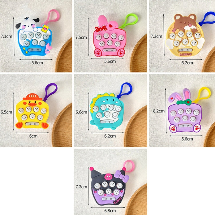 Cartoon Pattern Mini Palm Gaming Machine Play Mouse Electronic Lighting Decompressing Toy Keychain, Kurolo, Dog, Little Dinosaur, Pink Rabbit Ear, Purple Rabbit Ear, Brown Bear, Carrot Rabbit