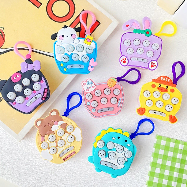 Cartoon Pattern Mini Palm Gaming Machine Play Mouse Electronic Lighting Decompressing Toy Keychain, Kurolo, Dog, Little Dinosaur, Pink Rabbit Ear, Purple Rabbit Ear, Brown Bear, Carrot Rabbit