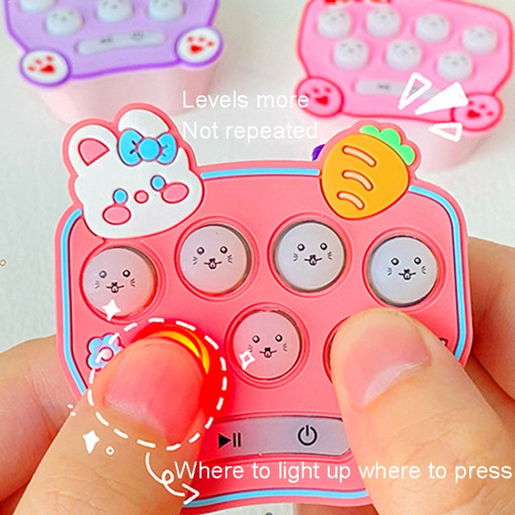 Cartoon Pattern Mini Palm Gaming Machine Play Mouse Electronic Lighting Decompressing Toy Keychain, Kurolo, Dog, Little Dinosaur, Pink Rabbit Ear, Purple Rabbit Ear, Brown Bear, Carrot Rabbit