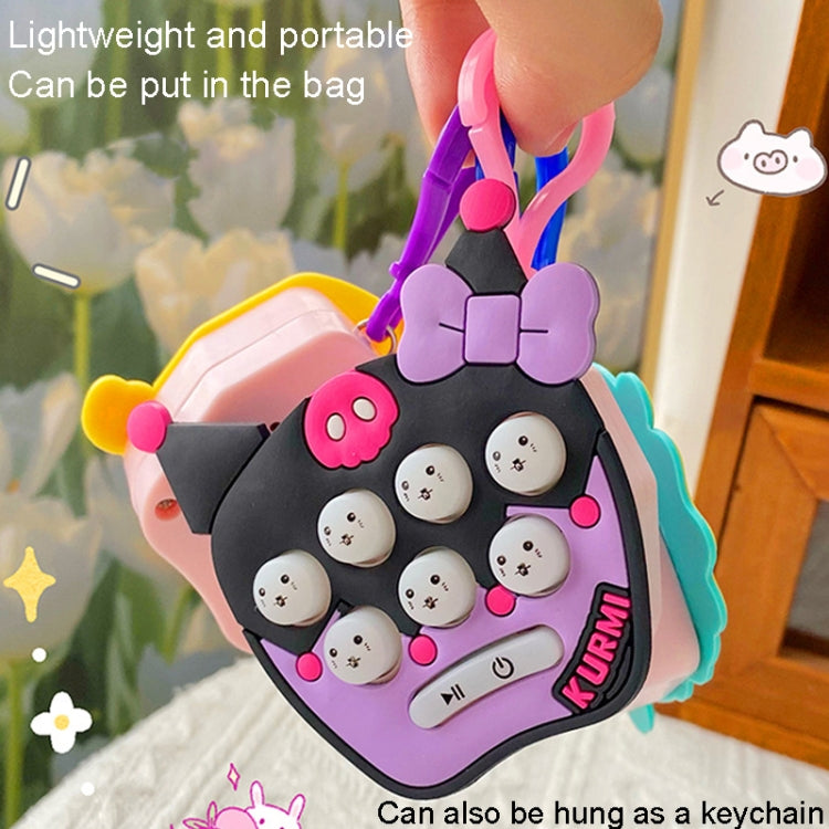 Cartoon Pattern Mini Palm Gaming Machine Play Mouse Electronic Lighting Decompressing Toy Keychain, Kurolo, Dog, Little Dinosaur, Pink Rabbit Ear, Purple Rabbit Ear, Brown Bear, Carrot Rabbit